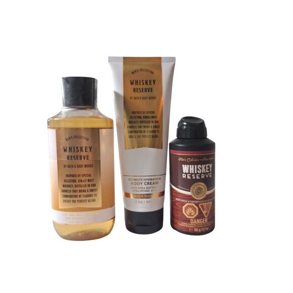 Rare Men's Bath & Body Works Whiskey Reserve 3pcs Western Prep Grunge Academia - Picture 5 of 5